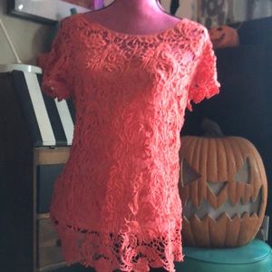 Persimmon lace top